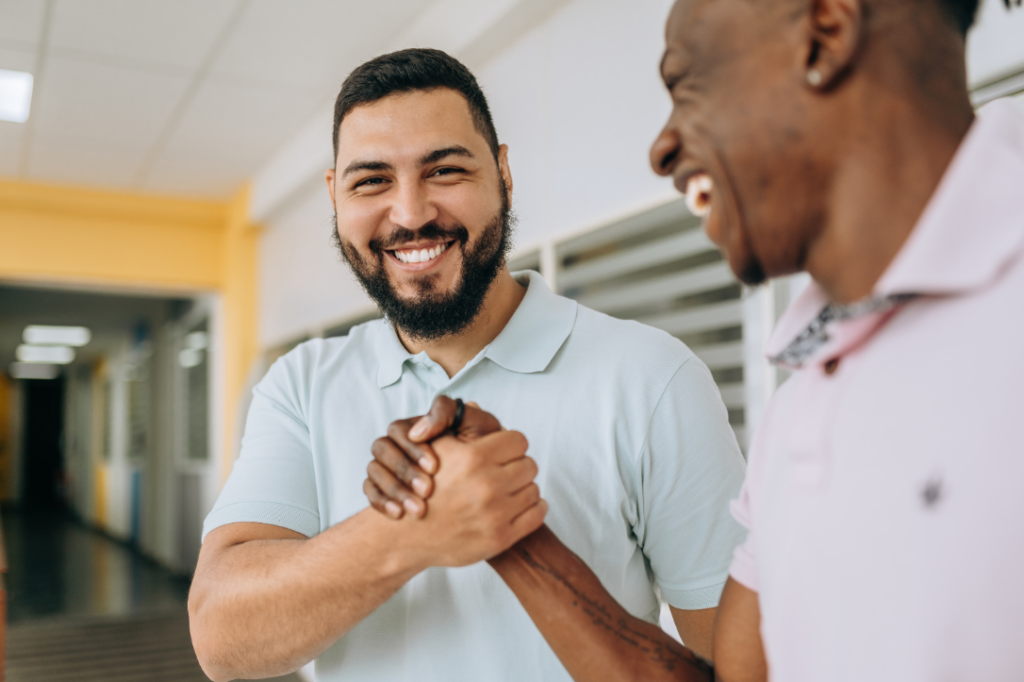 two business partners shaking hands