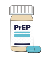PrEP medication bottle and pill